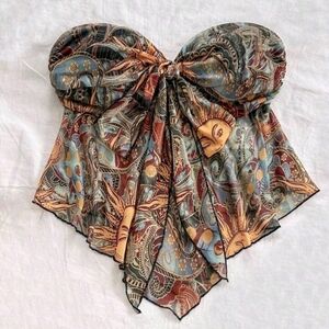 SHEIN Multicolor Bohemian Strapless Top